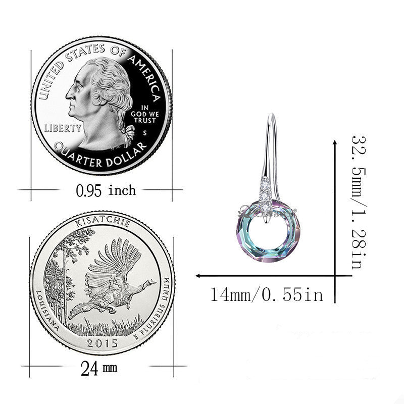Silver Universe Ring with Diamond Ear Hook Earrings