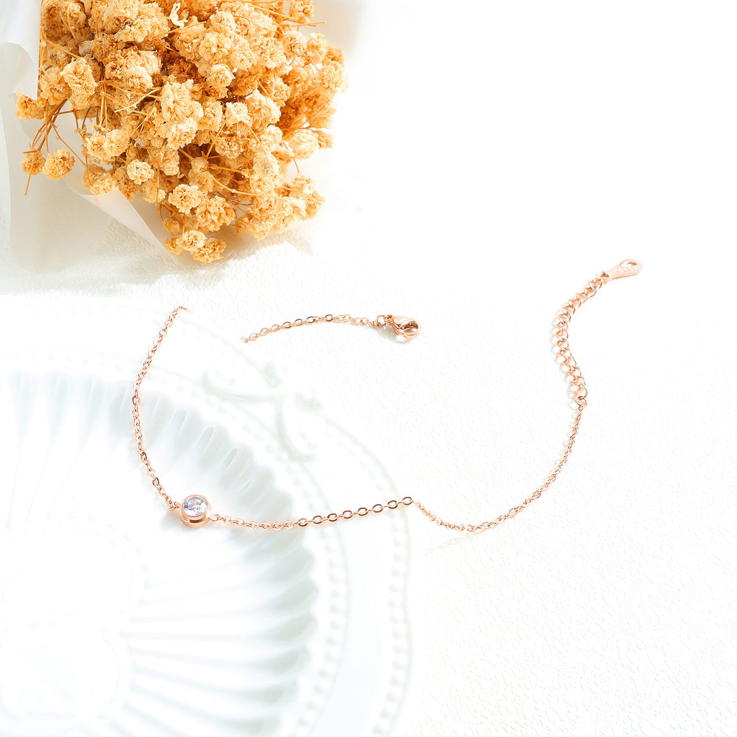 Rose gold simple anklet