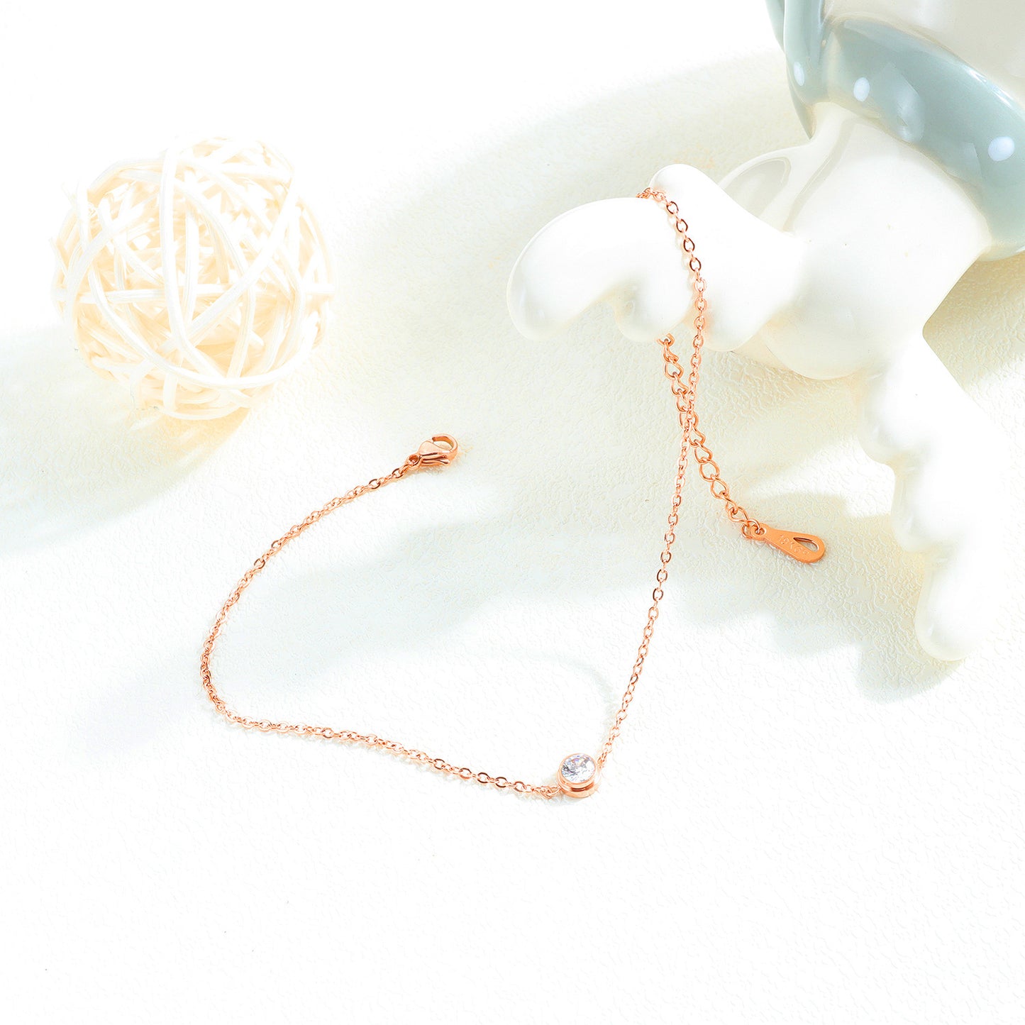 Rose gold simple anklet