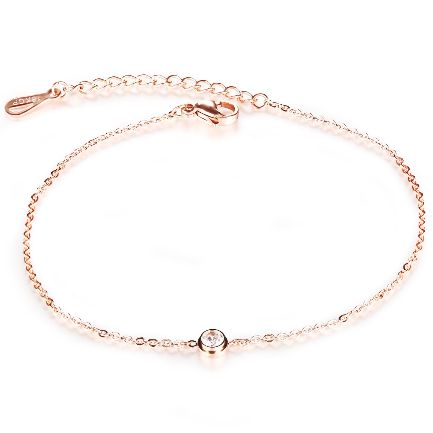 Rose gold simple anklet