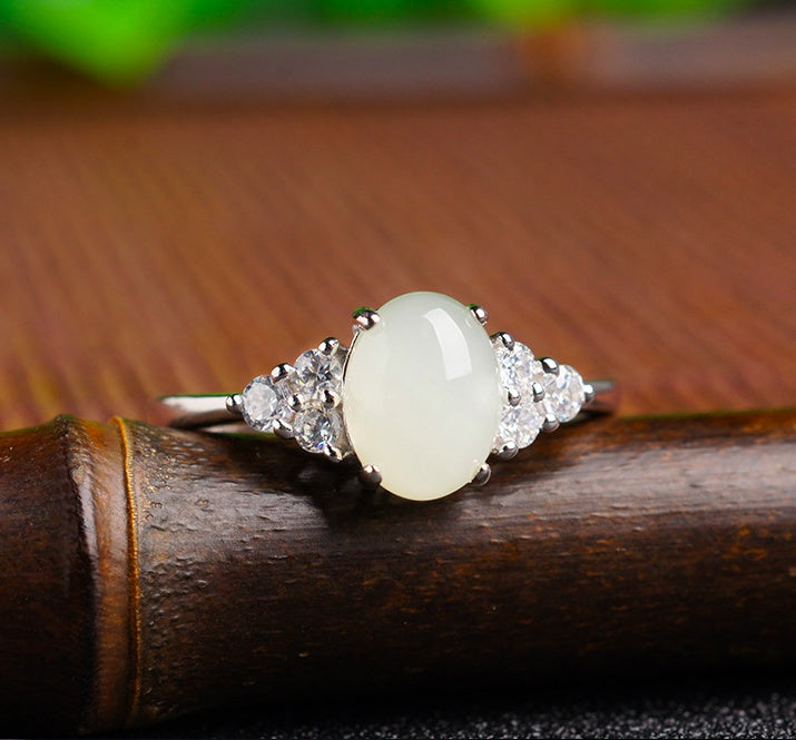 Adjustable Moonstone jade Ring