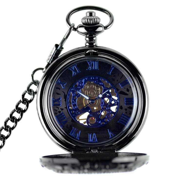 Black Mechanical Pocket Watch