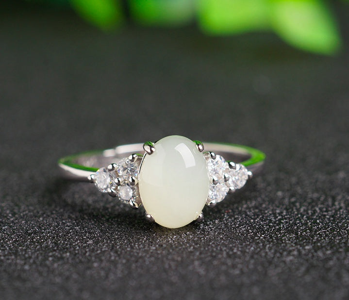 Adjustable Moonstone jade Ring