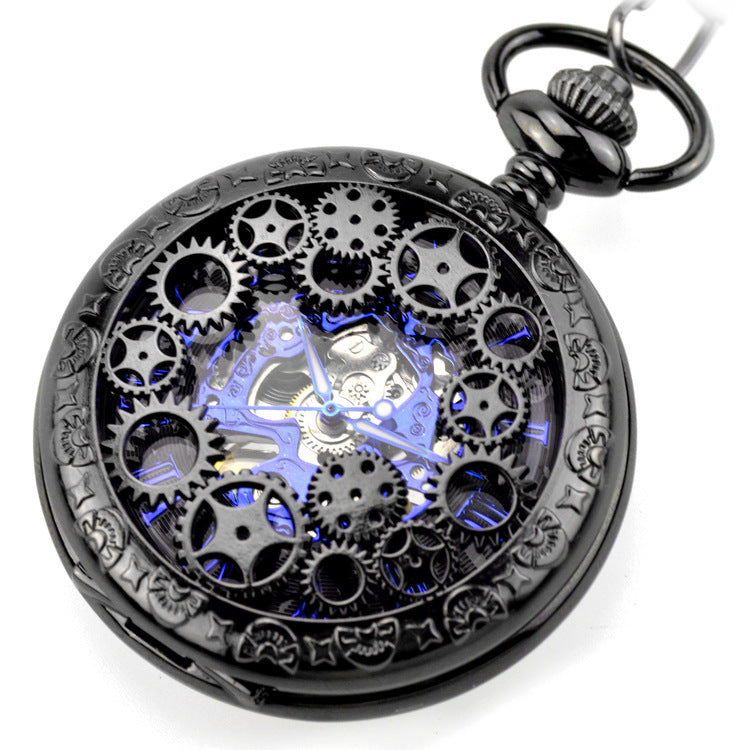 Black Mechanical Pocket Watch
