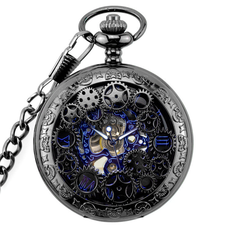 Black Mechanical Pocket Watch