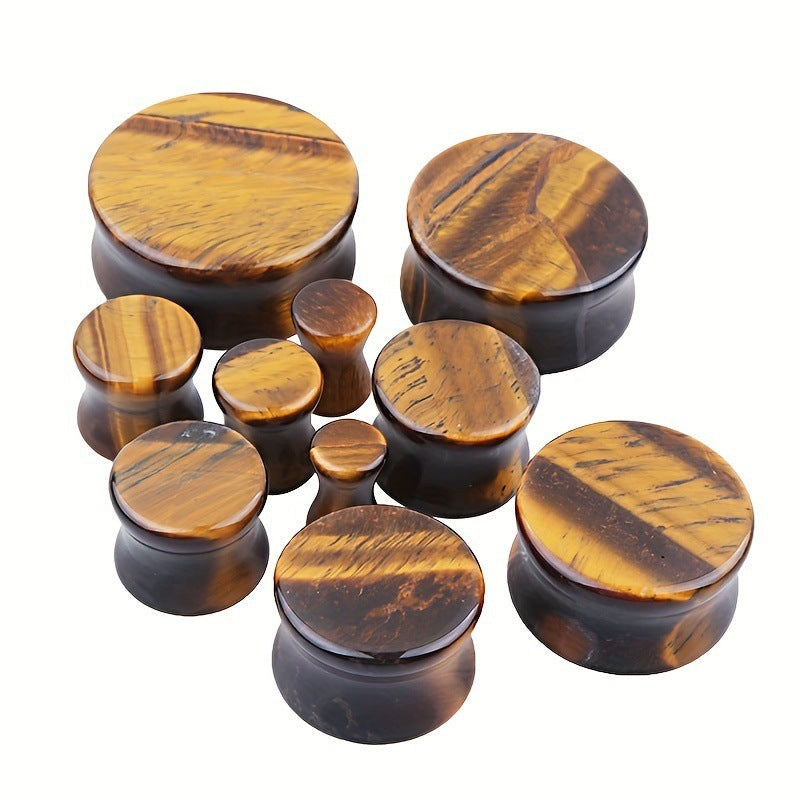 Cross-border 1 Pair Red Tiger Stone Ear Gauge 6 Mm-16mm