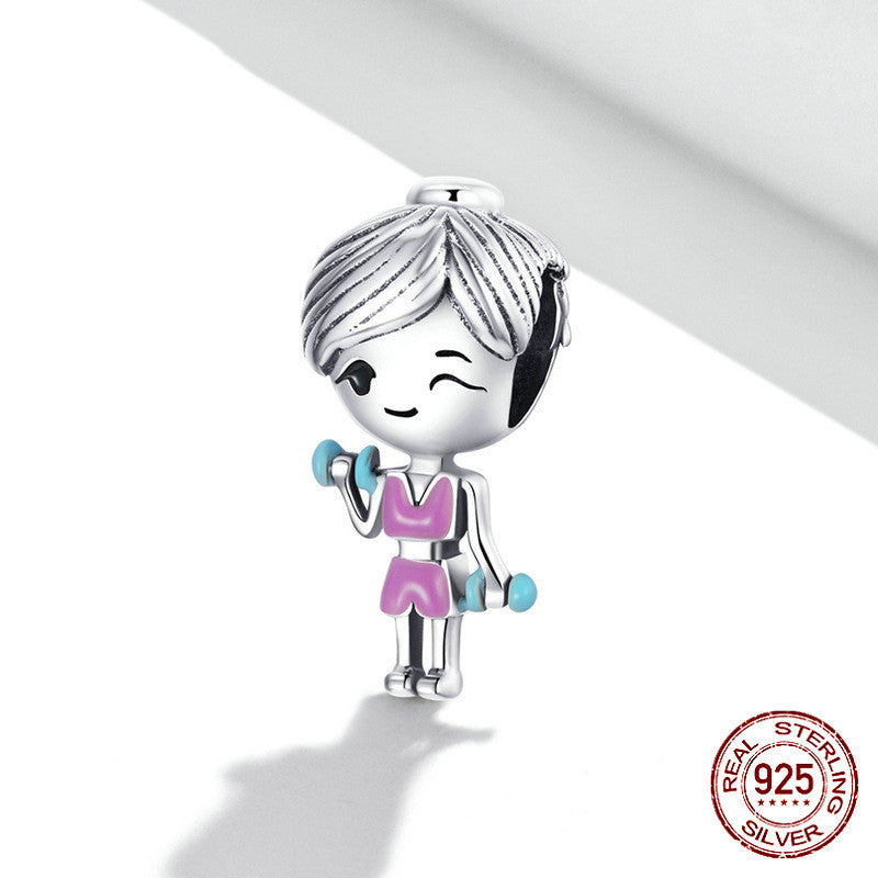 Fitness Girl Bracelet Charm