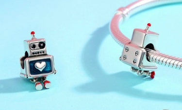 Retro Style Robot Bracelet Charm