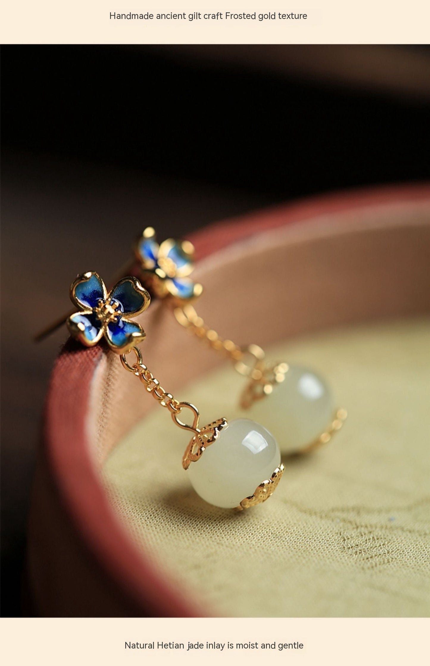 Lady's Flower Four Leaf Clover Ear Stud