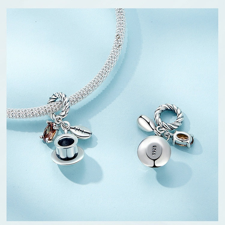 Mocha Coffee Cup Bracelet Charm