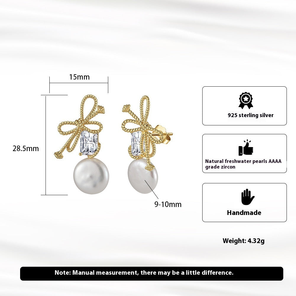 Charming Bow Pearl earrings