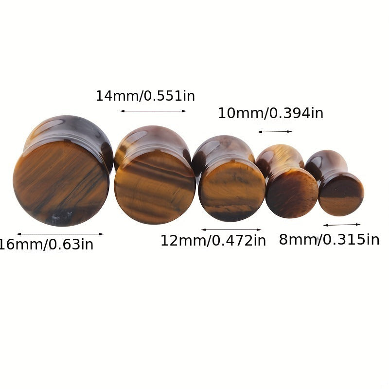 Cross-border 1 Pair Red Tiger Stone Ear Gauge 6 Mm-16mm