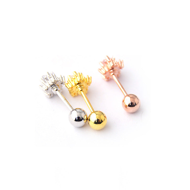 stud earrings with Full Diamond Stars and Snowflakes