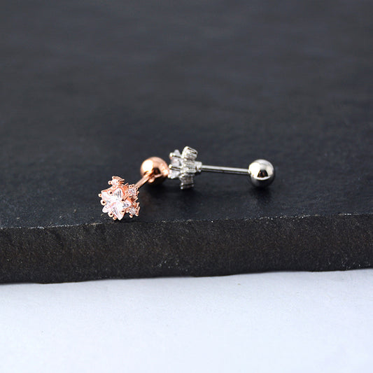 stud earrings with Full Diamond Stars and Snowflakes