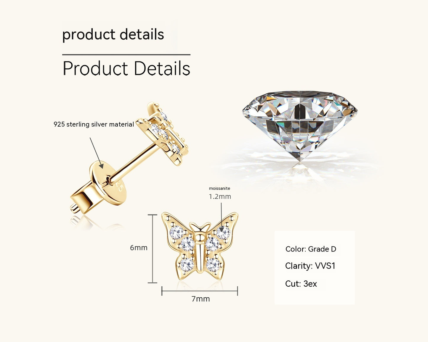 Butterfly Diamond Ear Stud