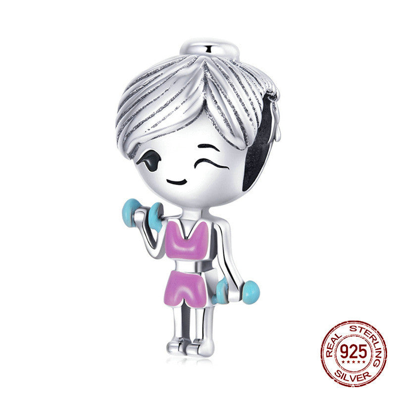 Fitness Girl Bracelet Charm