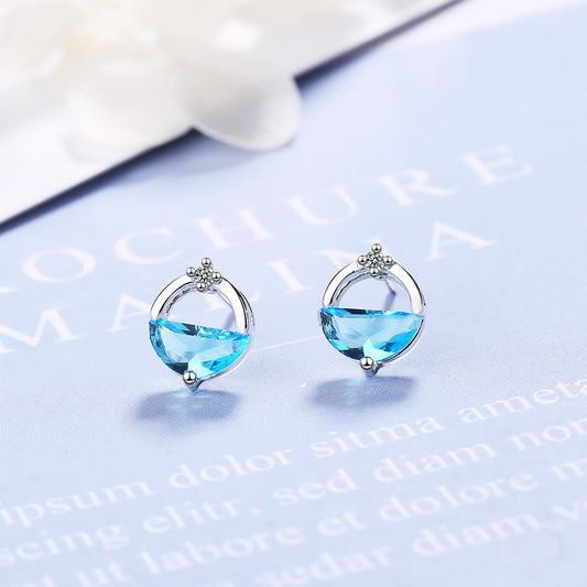 elegant cubic zirconia and topaz stud earrings