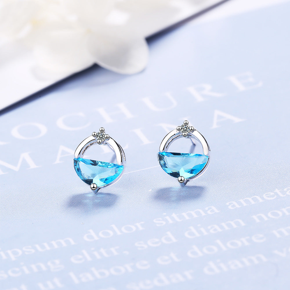 elegant cubic zirconia and topaz stud earrings