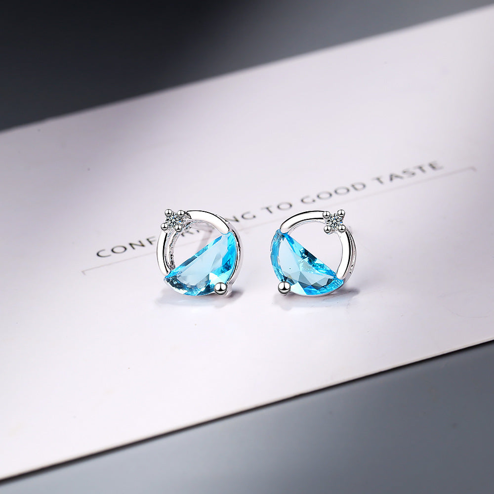 elegant cubic zirconia and topaz stud earrings