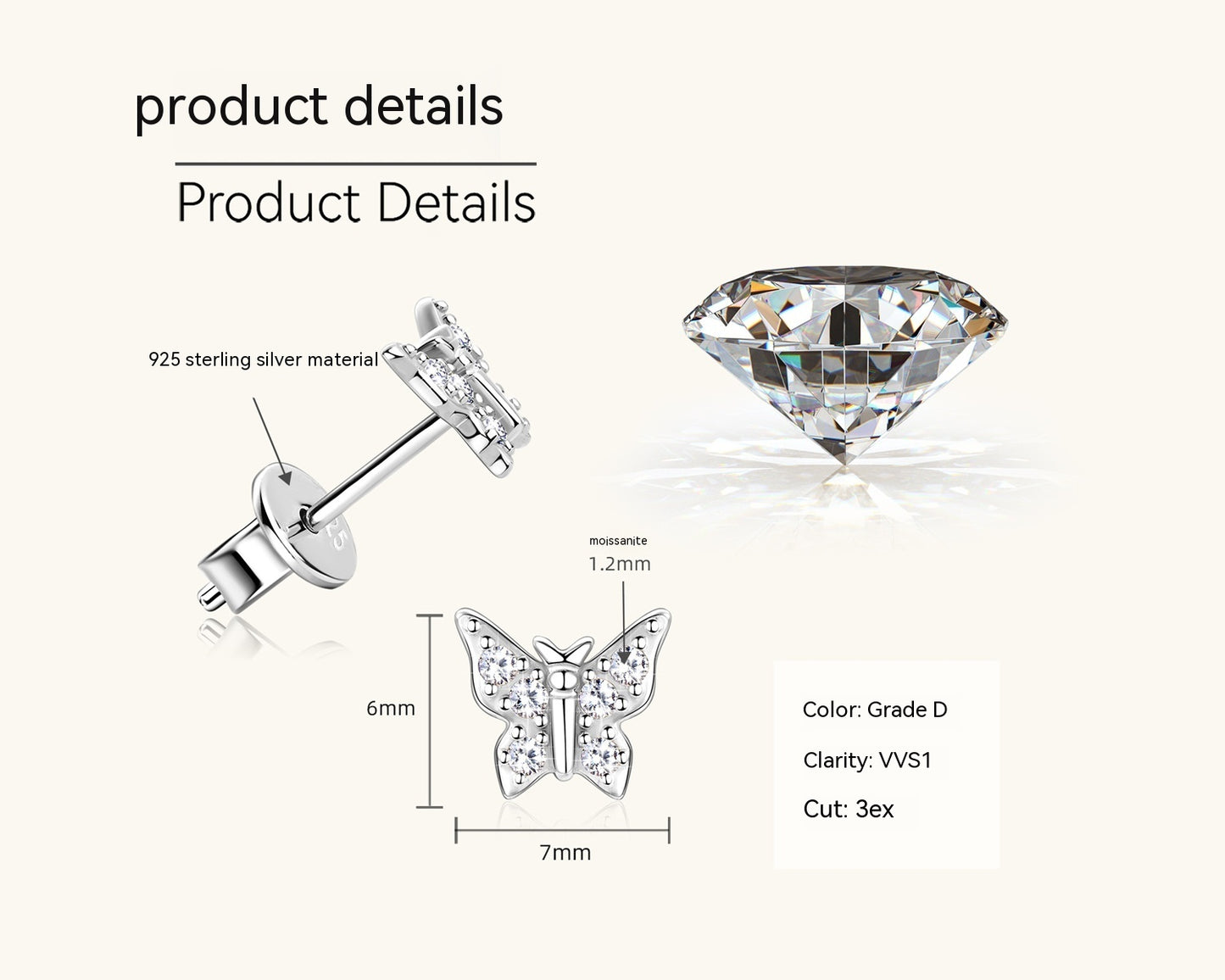Butterfly Diamond Ear Stud