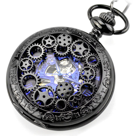 Black Mechanical Pocket Watch