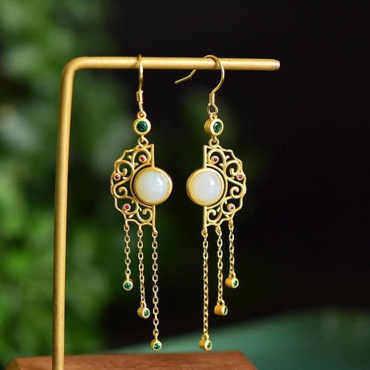 Sterling Silver Gilding Enamel Earrings