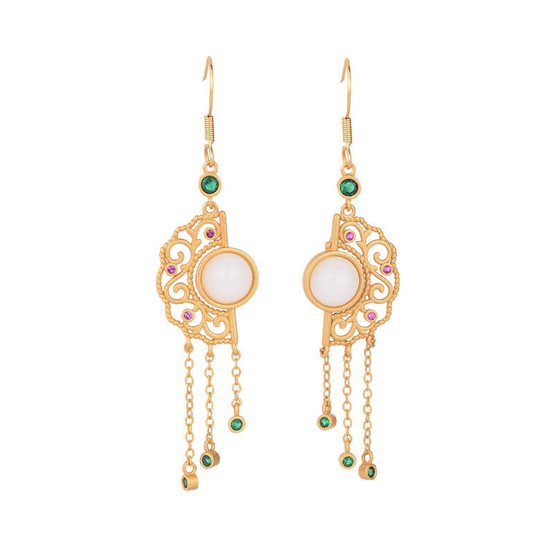 Sterling Silver Gilding Enamel Earrings
