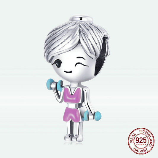 Fitness Girl Bracelet Charm