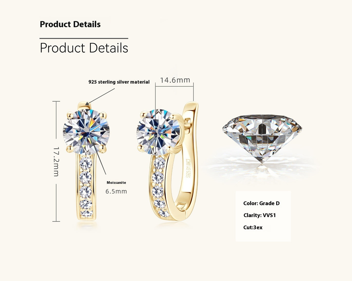 Exquisite solitaire earrings