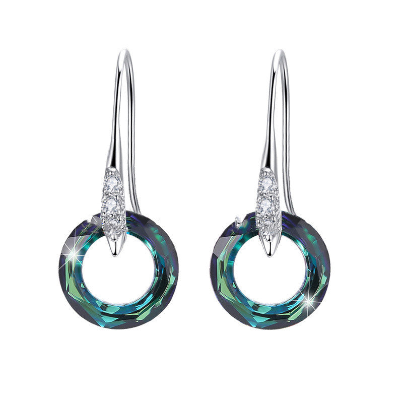 Silver Universe Ring with Diamond Ear Hook Earrings