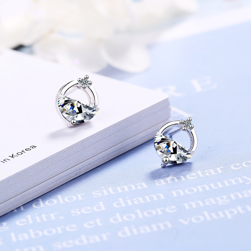 elegant cubic zirconia and topaz stud earrings