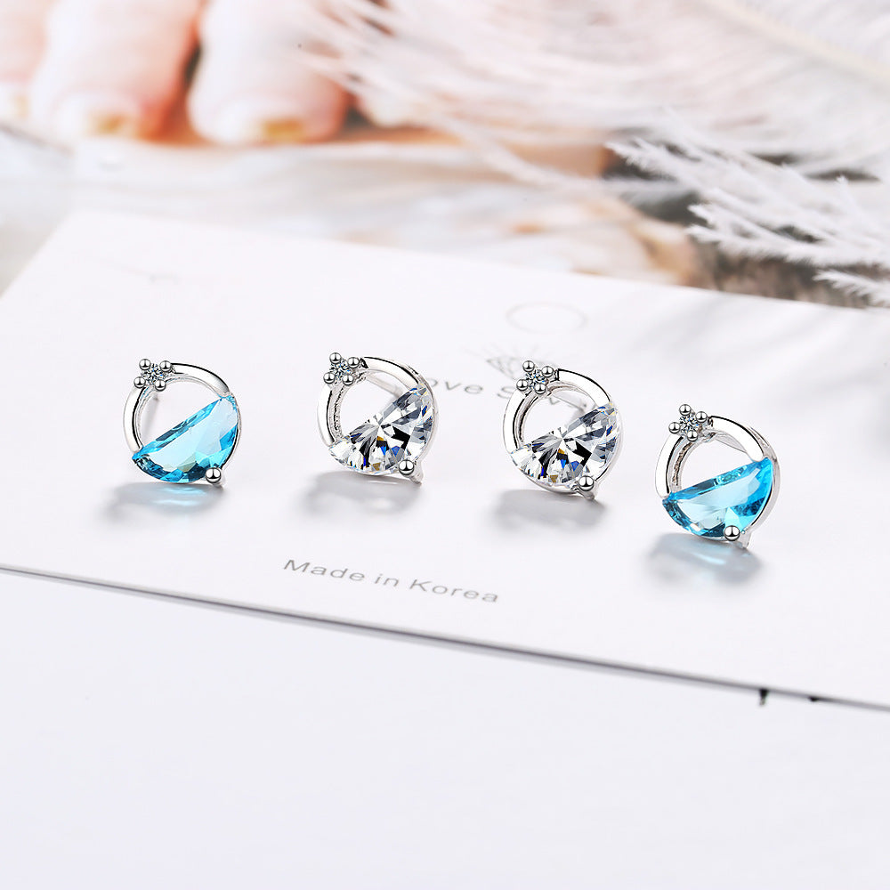 elegant cubic zirconia and topaz stud earrings
