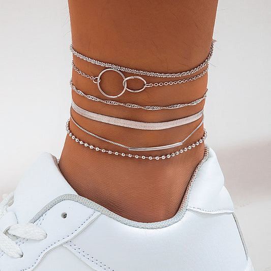 Rhinestone Beach Anklet Set