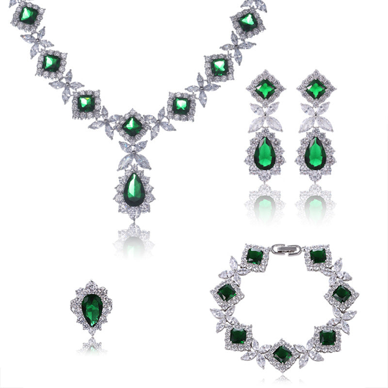 Luxury Necklace Earring Bracelet Ring Set