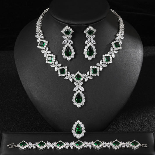 Luxury Necklace Earring Bracelet Ring Set