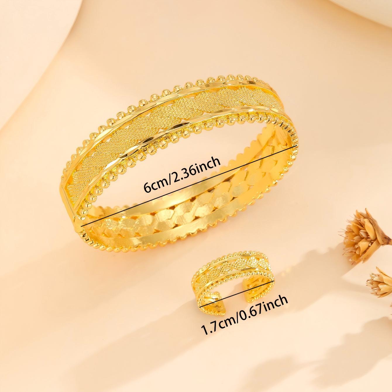2 piece gold bracelet and ring set