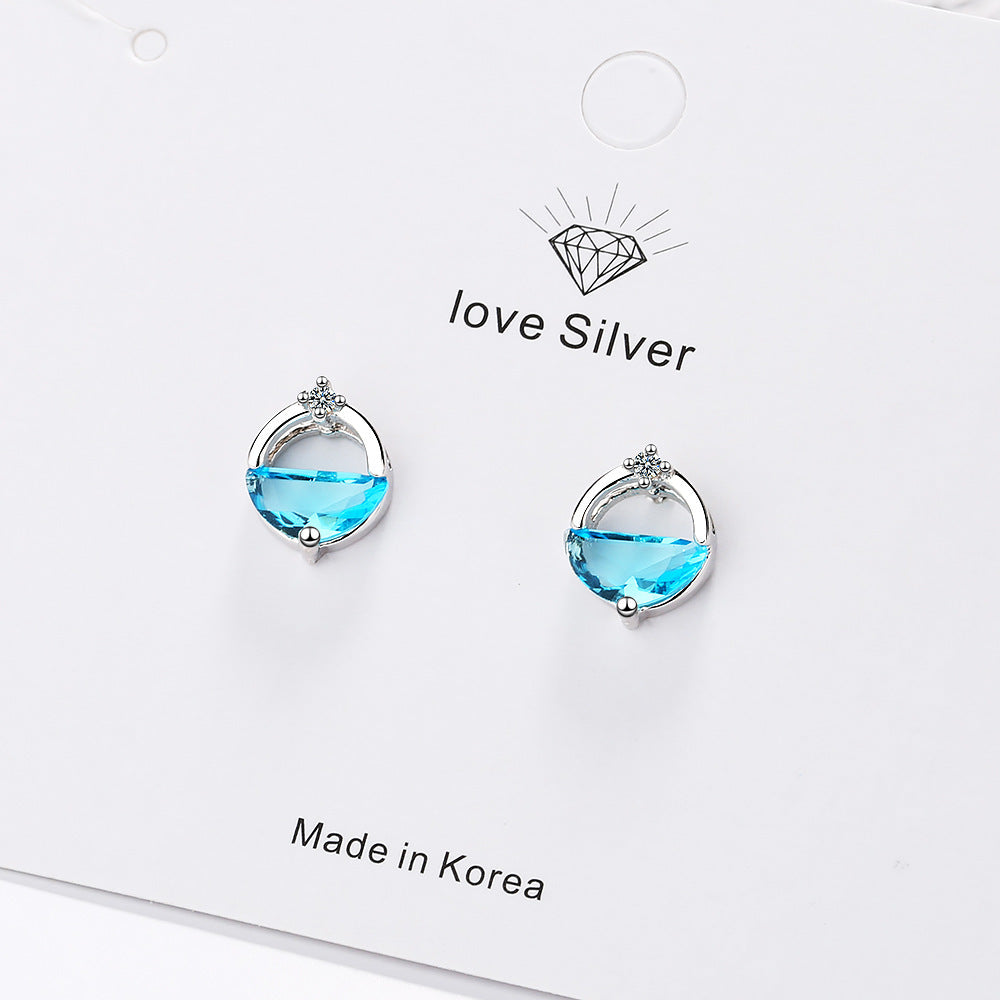 elegant cubic zirconia and topaz stud earrings