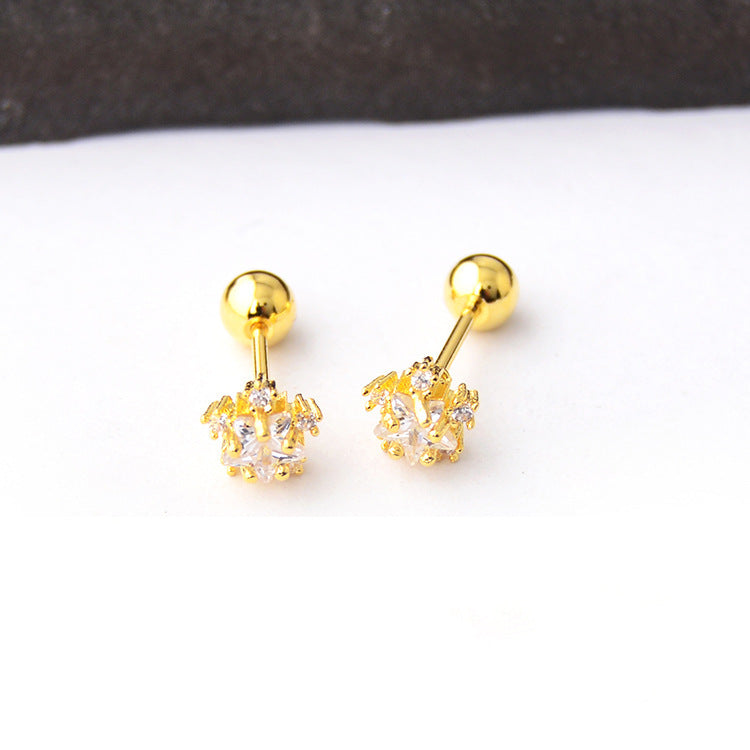stud earrings with Full Diamond Stars and Snowflakes