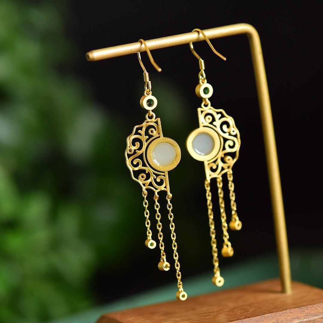 Sterling Silver Gilding Enamel Earrings