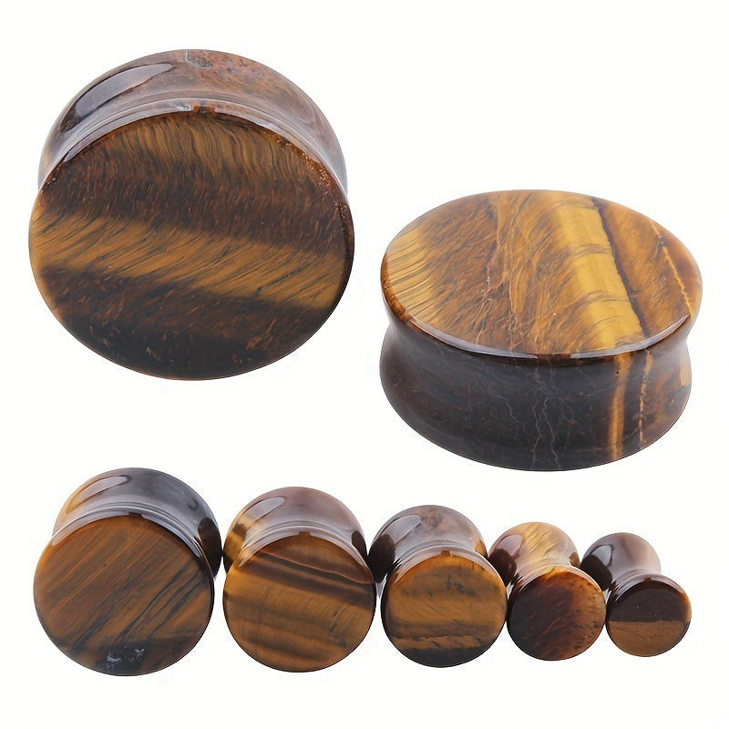 Cross-border 1 Pair Red Tiger Stone Ear Gauge 6 Mm-16mm