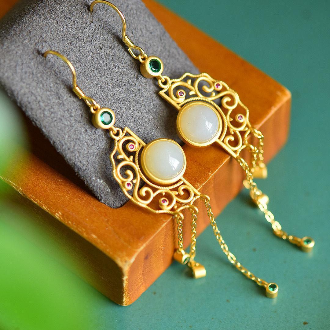 Sterling Silver Gilding Enamel Earrings