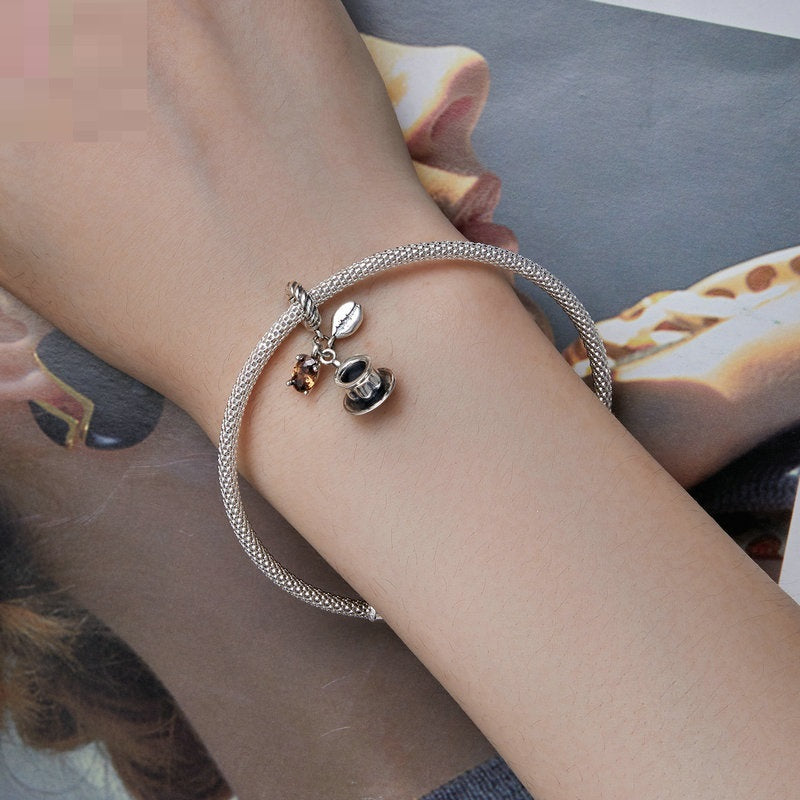 Mocha Coffee Cup Bracelet Charm